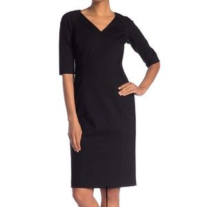 Lafayette 148 V-Neck Midi Dress